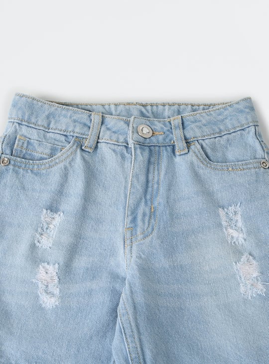 Girls Distressed Denim Shorts