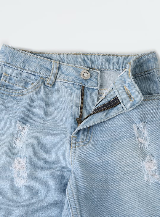 Girls Distressed Denim Shorts