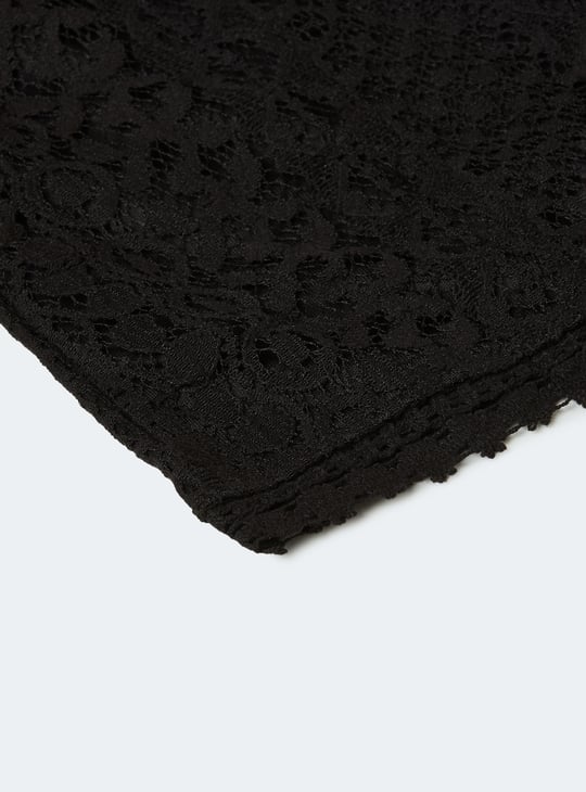 Girls Lace Embroidered Shorts Set