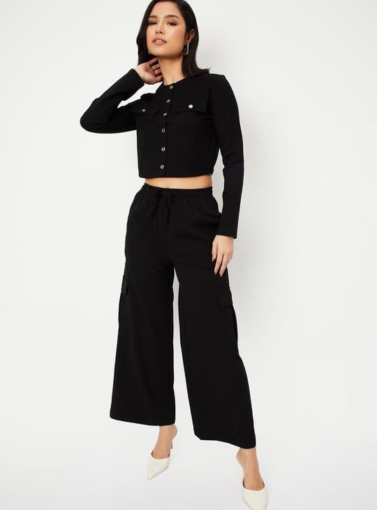 Women Solid Crop Jacket