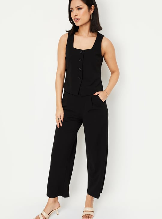 Women Solid Waistcoat Top