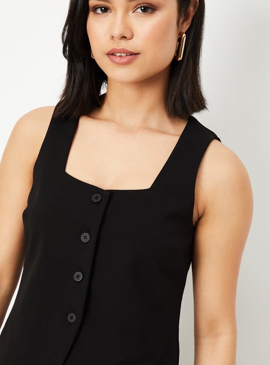 Women Solid Waistcoat Top