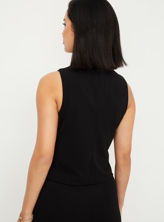 Women Solid Waistcoat Top