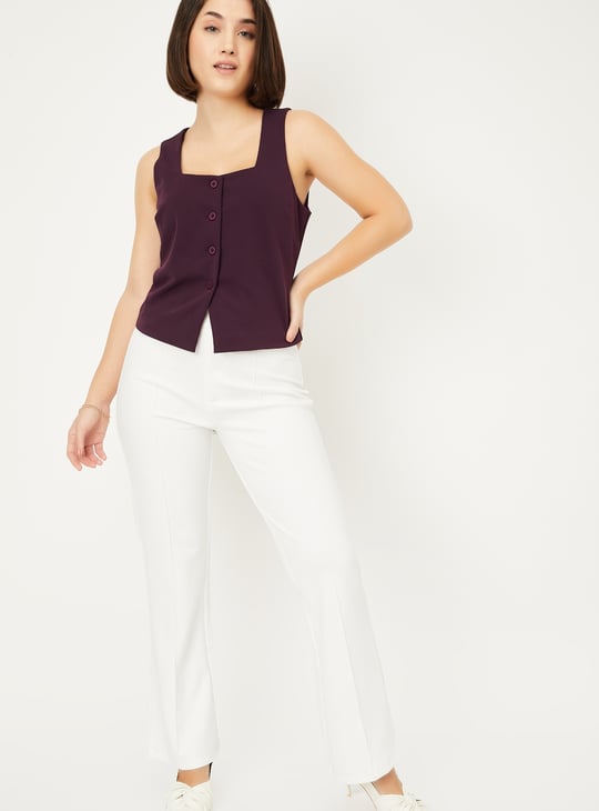 Women Solid Waistcoat Top
