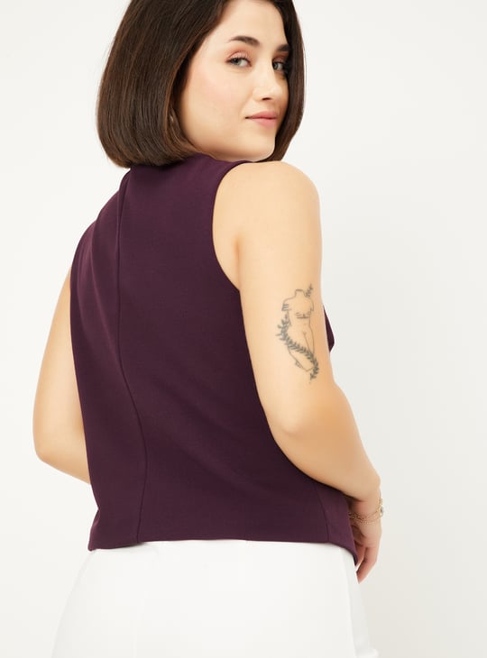 Women Solid Waistcoat Top