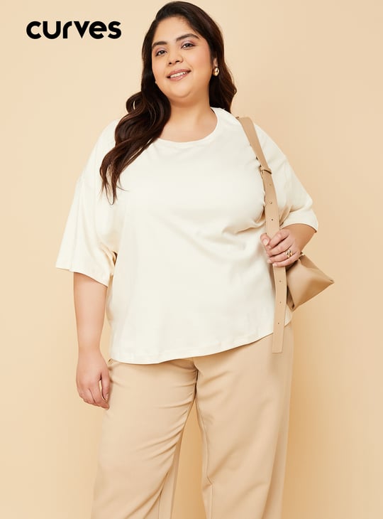 Women Solid Oversized Boxy T-shirt