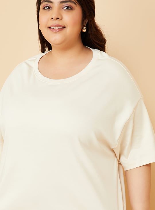 Women Solid Oversized Boxy T-shirt