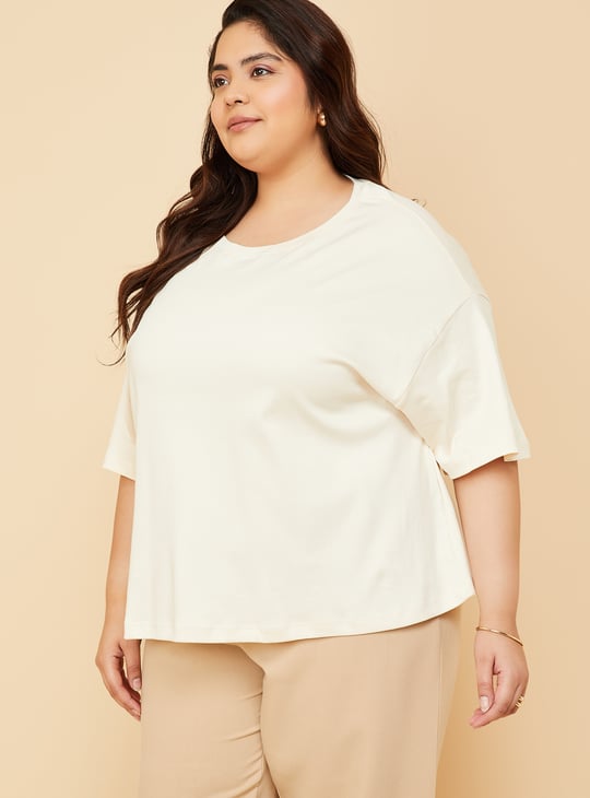 Women Solid Oversized Boxy T-shirt