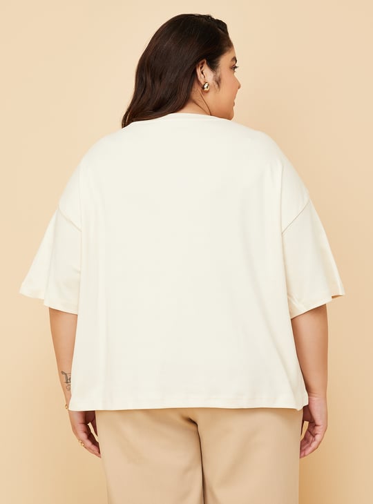Women Solid Oversized Boxy T-shirt