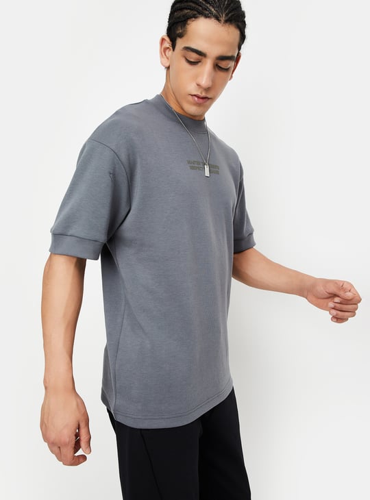 Men Solid Oversized Athleisure T-shirt