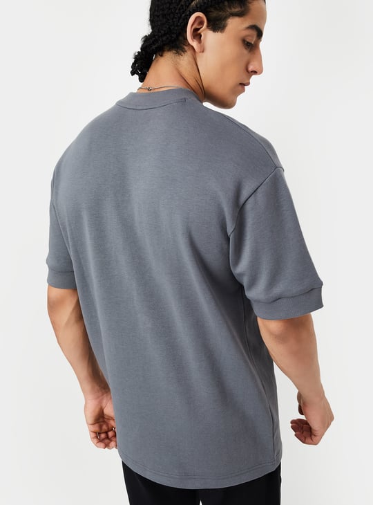 Men Solid Oversized Athleisure T-shirt