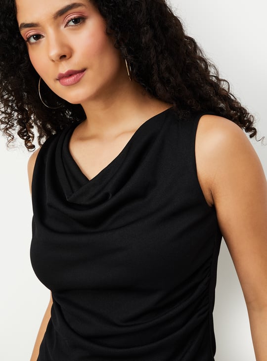 Women Solid Cowl Neck Top