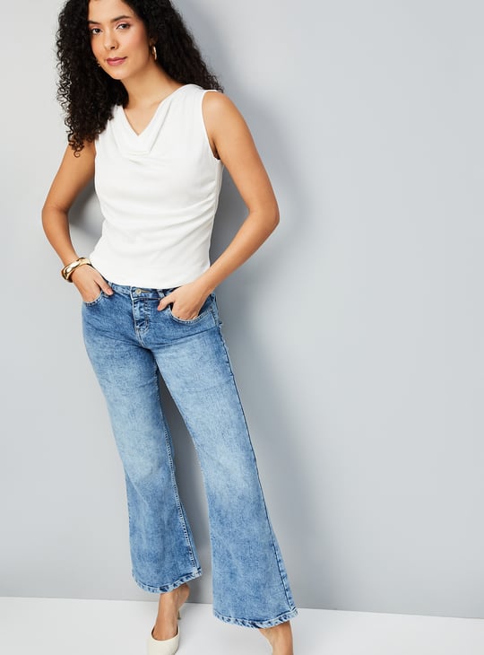 Women Solid Cowl Neck Top