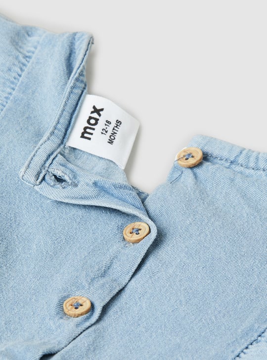 Girls Yoke Embroidered Fit and Flare Dress