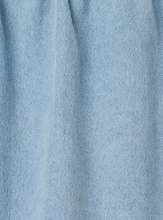 Girls Yoke Embroidered Fit and Flare Dress