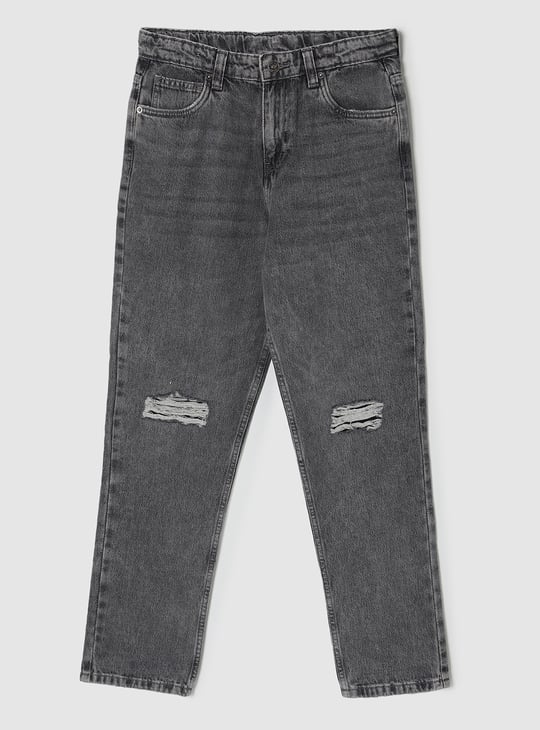 Boys Mildly Distressed Slim Fit Jeans
