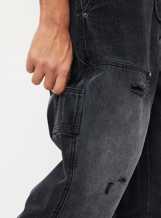 Men Distressed Loose Fit Carpenter Jeans