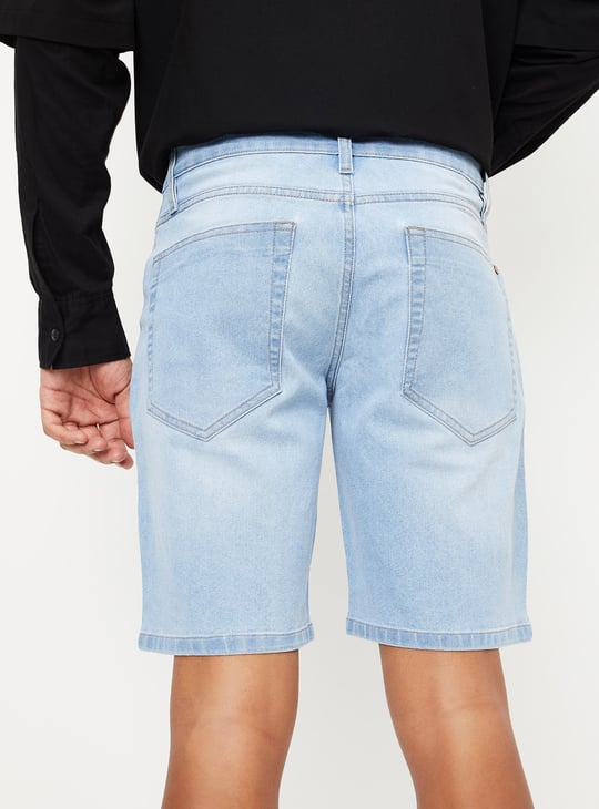 Men Washed Denim Shorts
