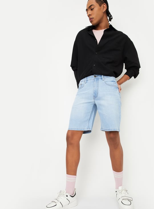 Men Washed Denim Shorts