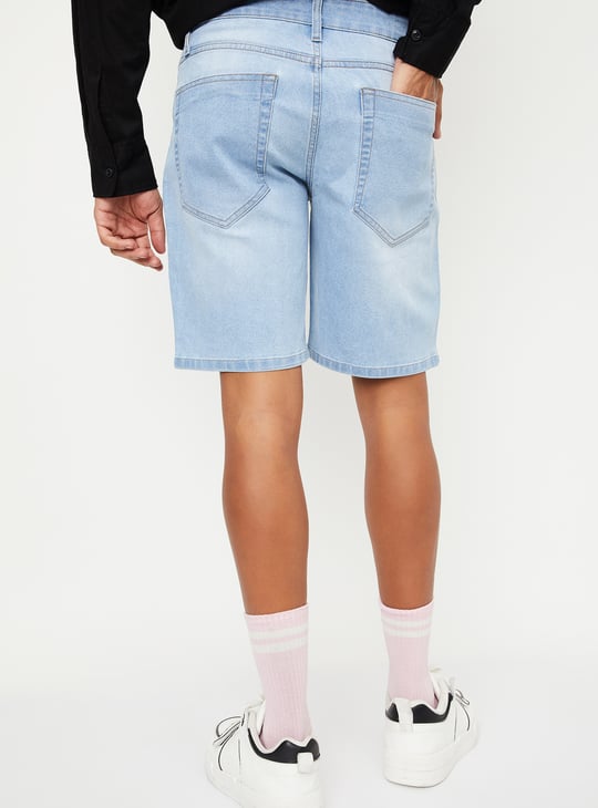 Men Washed Denim Shorts
