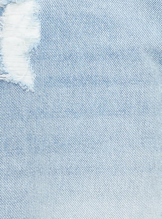 Men Washed Distressed Straight Fit Jeans