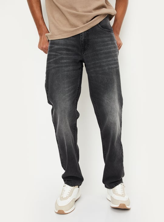 Men Washed Straight Fit Jeans