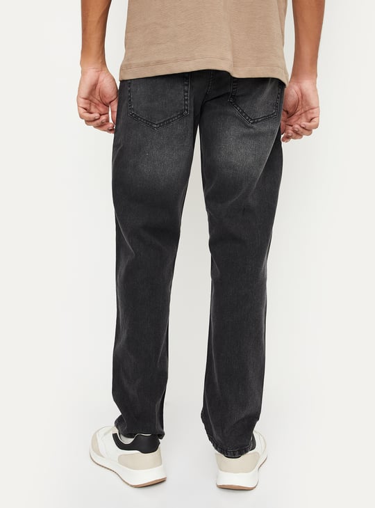 Men Washed Straight Fit Jeans