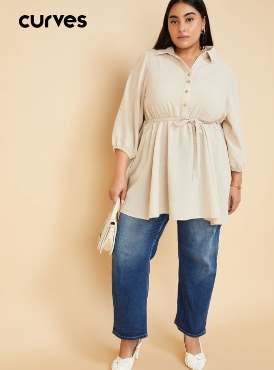 Women Solid Tunic | Beige | Solid