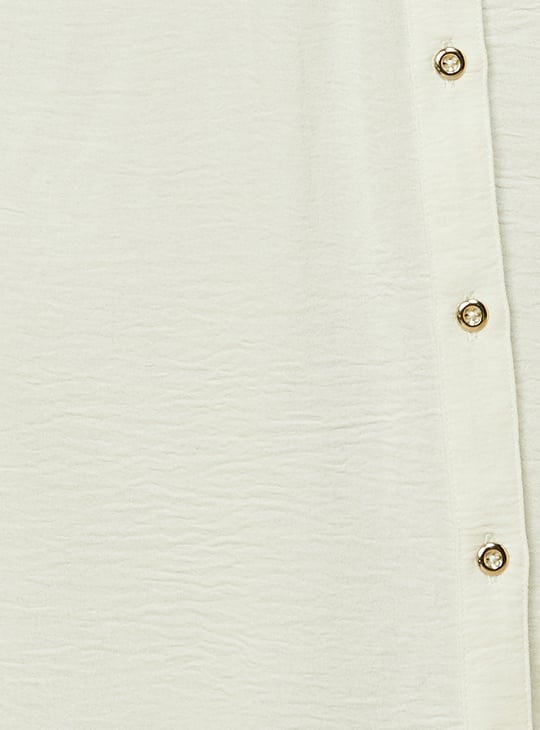 Women Solid Belted Shirt Dress