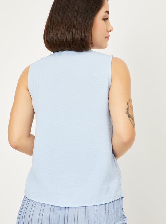 Women Solid Ruffles Shirt-style Top