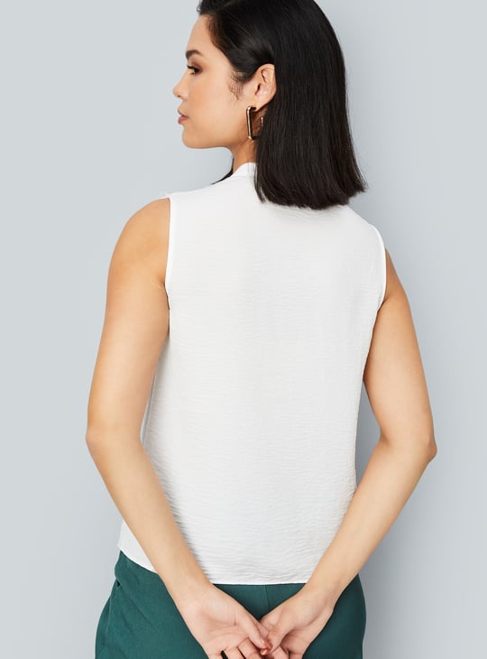 Women Solid Ruffles Shirt-style Top