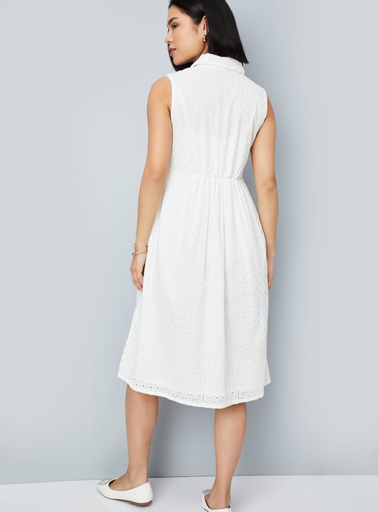 Women Schiffli A-line Dress