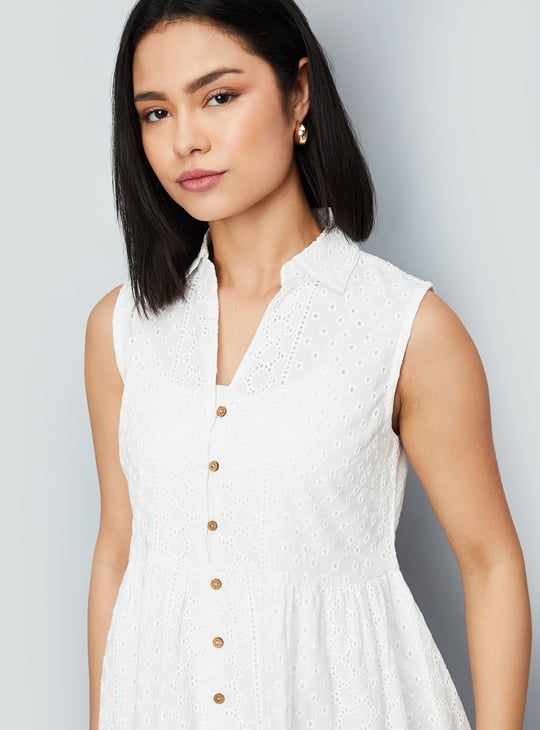 Women Schiffli A-line Dress