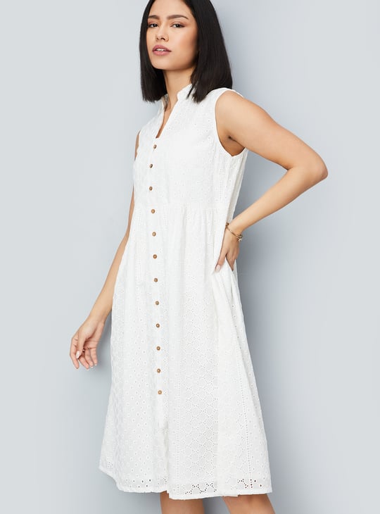 Women Schiffli A-line Dress