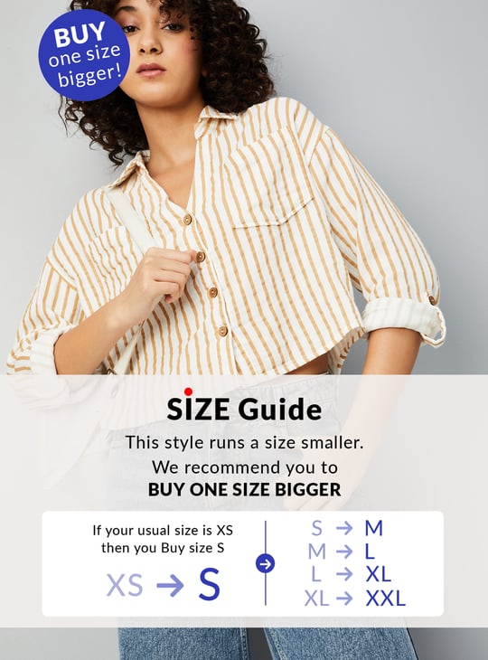 Women Striped Cropped Shirt