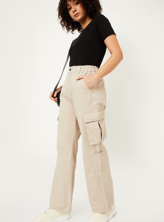 Women Cargo Wide-Leg Jeans