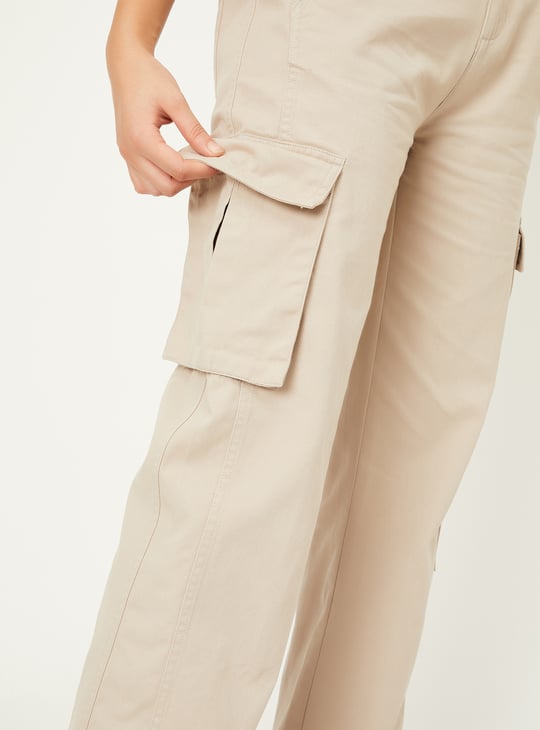 Women Cargo Wide-Leg Jeans