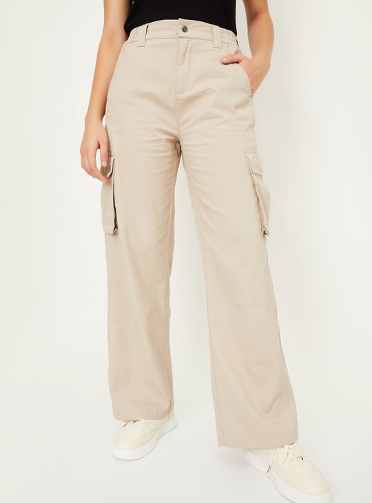 Women Cargo Wide-Leg Jeans