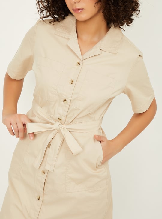 Women Solid Shirt Dress