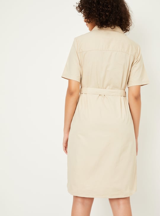 Women Solid Shirt Dress