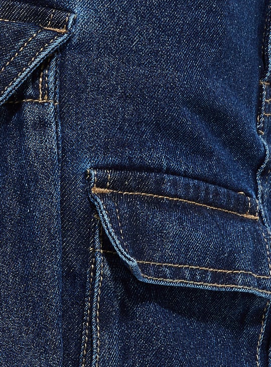 Women Tie-up Detail Denim Mini Skirt