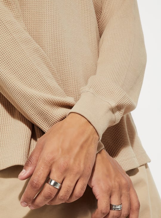 URB_N Men Ribbed Henley T-shirt