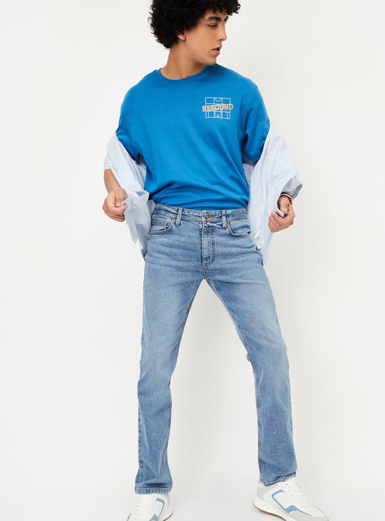 Men Regular Fit Washed Jeans