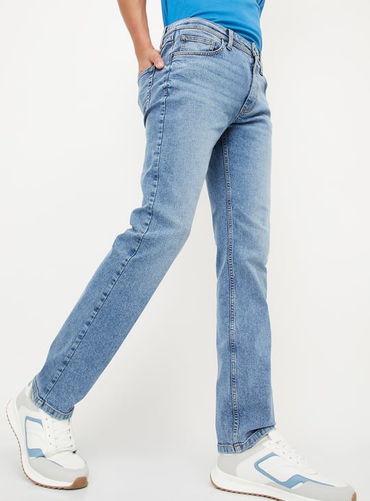 Men Regular Fit Washed Jeans