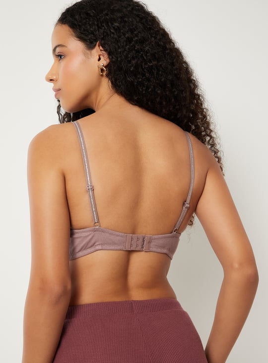 Women Textured Padded Non-Wired T-shirt Bra