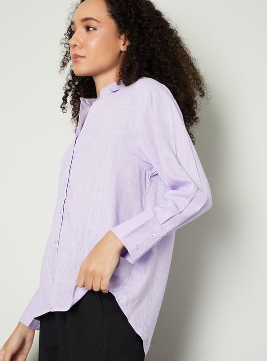 Women Textured Oversized Fit Shirt
