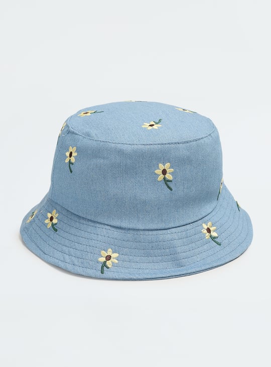 Girls Floral Print Bucket Hat
