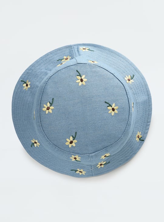 Girls Floral Print Bucket Hat