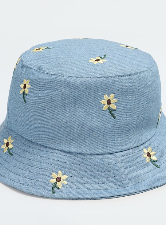 Girls Floral Print Bucket Hat