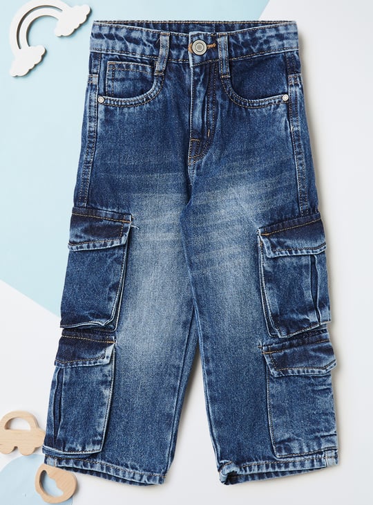 Boys Washed Cargo Jeans